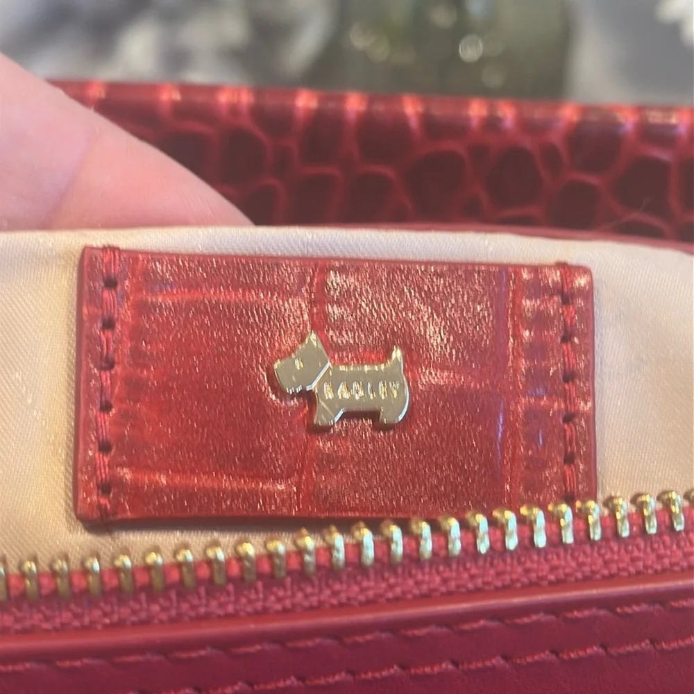 Radley London Agnes Red Croc-Embossed Leather Bag
